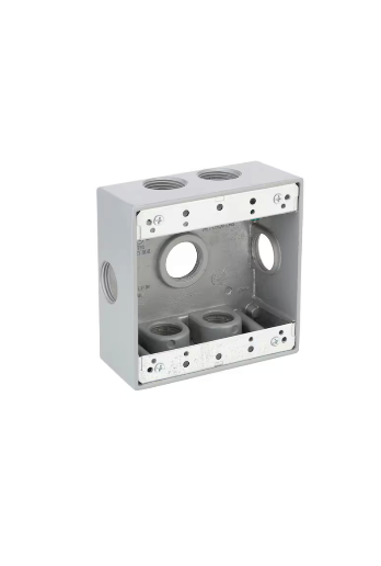 Original Dynotech catalog photograph: Two Gang Bell Box Seven Holes (2 Side)