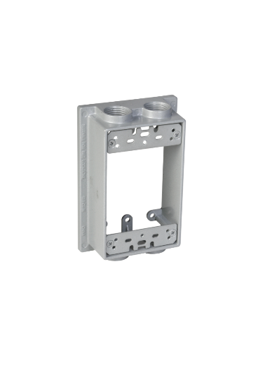 Original Dynotech catalog photograph: One Gang Bell Box Extension Four Holes UL Flanged