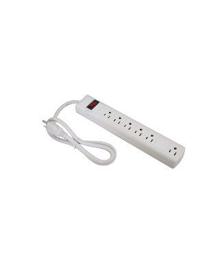 Original Dynotech catalog photograph: Six Outlet Power Strip 3 FT. Cord