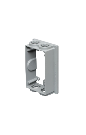 Original Dynotech catalog photograph: One Gang Bell Box Extension Four Holes UL