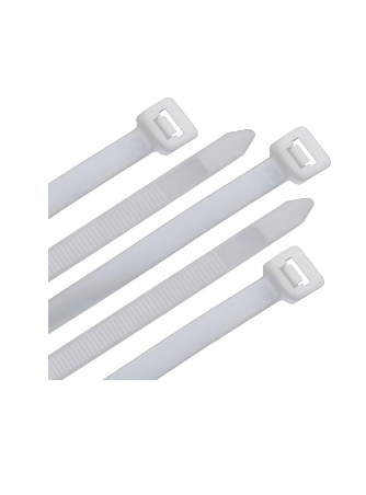 Original Dynotech catalog photograph: White Zip Tie UL 100 Pack