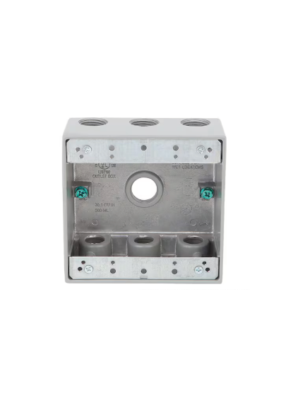 Original Dynotech catalog photograph: Two Gang Bell Box Seven Holes UL